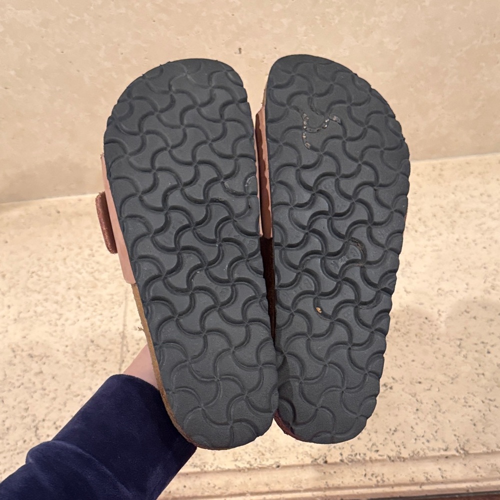 Birkenstock Madrid Slides in Rose Pink with Rose Gold Buckles - Picture 5 of 6